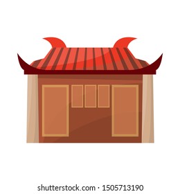 Isolated object of temple and hanoi logo. Graphic of temple and vietnamese vector icon for stock.