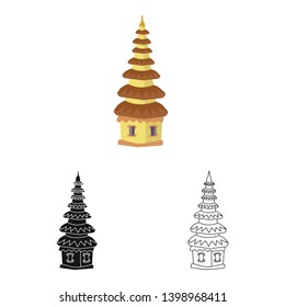 Isolated object of temple and landmark icon. Set of temple and hindu vector icon for stock.