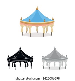 Isolated object of tent and simple logo. Collection of tent and event stock vector illustration.