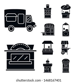 Isolated object of tent and urban sign. Set of tent and stand stock vector illustration.