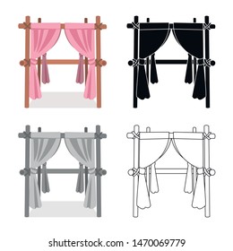 Isolated object of tent and wedding logo. Set of tent and summer stock vector illustration.