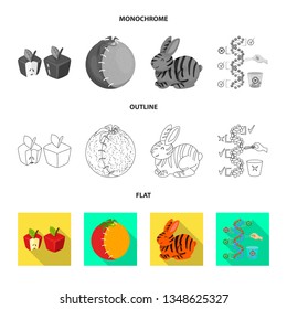 Isolated object of test and synthetic icon. Set of test and laboratory vector icon for stock.