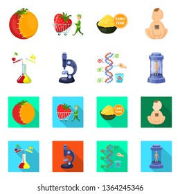 Isolated object of test and synthetic icon. Set of test and laboratory stock symbol for web.