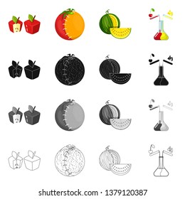 Isolated object of test and synthetic icon. Set of test and laboratory vector icon for stock.