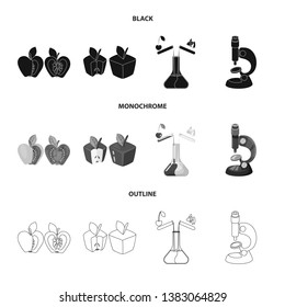 Isolated object of test and synthetic icon. Collection of test and laboratory stock symbol for web.