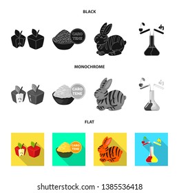Isolated object of test and synthetic icon. Collection of test and laboratory stock vector illustration.