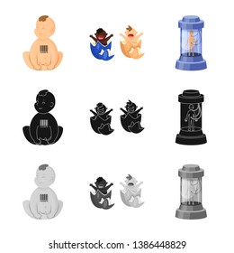 Isolated object of test and synthetic icon. Set of test and laboratory vector icon for stock.