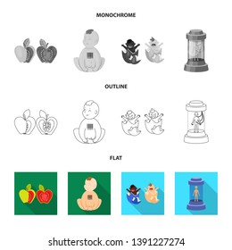 Isolated object of test and synthetic icon. Collection of test and laboratory stock vector illustration.