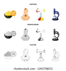 Isolated object of test and synthetic icon. Set of test and laboratory stock vector illustration.