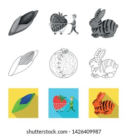Isolated object of test and synthetic icon. Set of test and laboratory stock vector illustration.