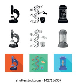 Isolated object of test and synthetic icon. Set of test and laboratory stock vector illustration.