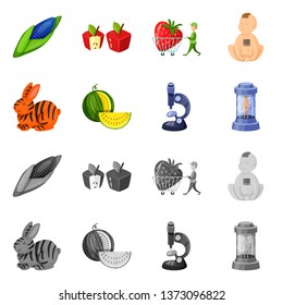 Isolated object of test and synthetic logo. Collection of test and laboratory stock vector illustration.