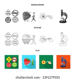 Isolated object of test and synthetic logo. Set of test and laboratory stock vector illustration.