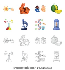 Isolated object of test and synthetic logo. Set of test and laboratory vector icon for stock.
