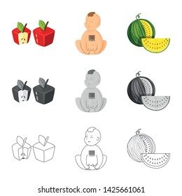 Isolated object of test and synthetic logo. Collection of test and laboratory stock vector illustration.