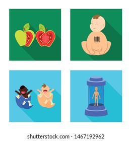 Isolated object of test and synthetic logo. Collection of test and laboratory stock vector illustration.