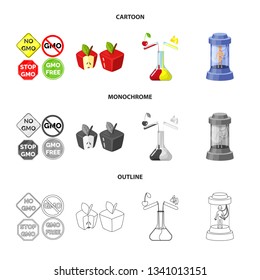 Isolated object of test and synthetic sign. Set of test and laboratory vector icon for stock.
