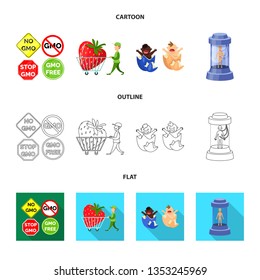 Isolated object of test and synthetic sign. Set of test and laboratory vector icon for stock.