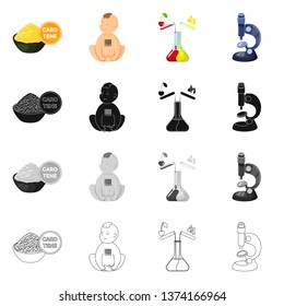 Isolated object of test and synthetic sign. Collection of test and laboratory stock symbol for web.