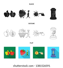 Isolated object of test and synthetic sign. Set of test and laboratory stock vector illustration.