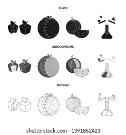 Isolated object of test and synthetic sign. Set of test and laboratory stock vector illustration.