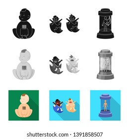 Isolated object of test and synthetic sign. Set of test and laboratory vector icon for stock.