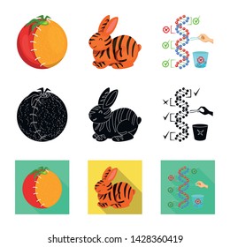 Isolated object of test and synthetic sign. Collection of test and laboratory stock vector illustration.