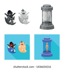 Isolated object of test and synthetic sign. Collection of test and laboratory stock vector illustration.