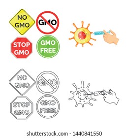 Isolated object of test and synthetic sign. Set of test and laboratory stock vector illustration.