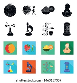 Isolated object of test and synthetic sign. Set of test and laboratory stock vector illustration.