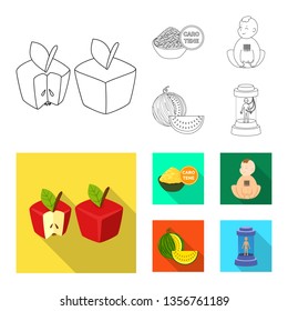 Isolated object of test and synthetic symbol. Collection of test and laboratory stock vector illustration.