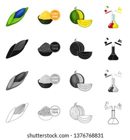 Isolated object of test and synthetic symbol. Set of test and laboratory stock vector illustration.