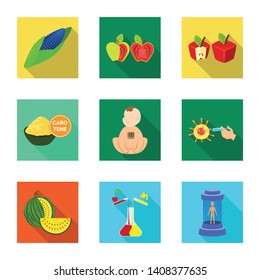 Isolated object of test and synthetic symbol. Collection of test and laboratory vector icon for stock.