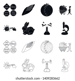 Isolated object of test and synthetic symbol. Collection of test and laboratory stock vector illustration.