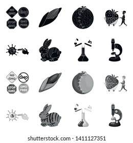 Isolated object of test and synthetic symbol. Set of test and laboratory stock vector illustration.