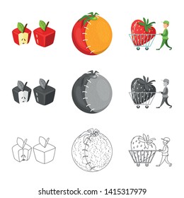 Isolated object of test and synthetic symbol. Collection of test and laboratory stock vector illustration.