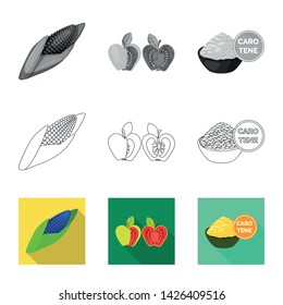 Isolated object of test and synthetic symbol. Collection of test and laboratory stock vector illustration.