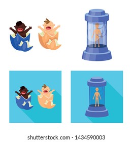 Isolated object of test and synthetic symbol. Set of test and laboratory vector icon for stock.