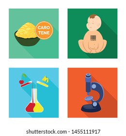 Isolated object of test and synthetic symbol. Set of test and laboratory stock vector illustration.