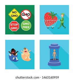 Isolated object of test and synthetic symbol. Set of test and laboratory vector icon for stock.