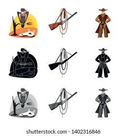 Isolated object of texas and history icon. Set of texas and culture stock vector illustration.