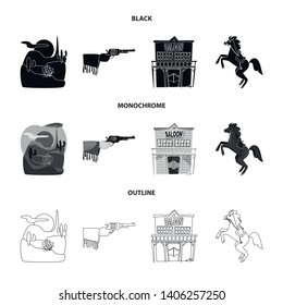 Isolated object of texas and history icon. Collection of texas and culture stock symbol for web.