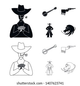 Isolated object of texas and history icon. Collection of texas and culture stock vector illustration.