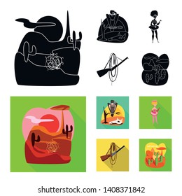 Isolated object of texas and history icon. Set of texas and culture stock vector illustration.