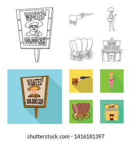 Isolated object of texas and history icon. Set of texas and culture stock vector illustration.