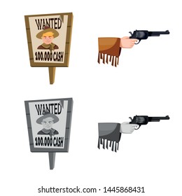 Isolated object of texas and history icon. Collection of texas and culture stock vector illustration.