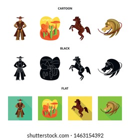 Isolated object of texas and history icon. Set of texas and culture stock vector illustration.