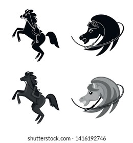 Isolated object of texas and history logo. Collection of texas and culture stock vector illustration.