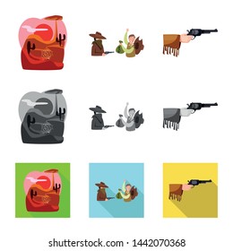 Isolated object of texas and history logo. Set of texas and culture vector icon for stock.