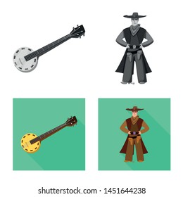 Isolated object of texas and history logo. Collection of texas and culture stock vector illustration.